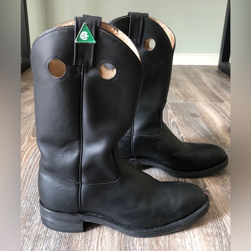 Canada West 6211 Men's 8.5 3E Black Leather CSA Safety Western Work Boots